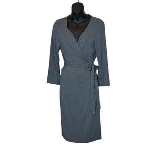 Diane von furstenberg women’s 12 Julian jersey wrap dress gray new